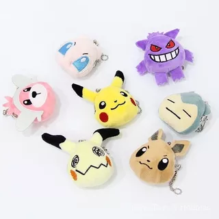 Dompet Koin Boneka Pokemon Coin Wallet Snorlax Eevee Pikachu Mew Gengar Mimikyu Stufful pendant mini