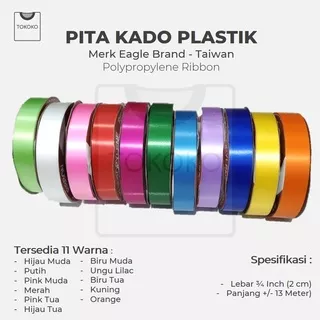 Pita Kado 2cm Merk Eagle Brand / Pita Jepang 3/4 / Pita Kertas 18mm/ Pita Plastik PP POLOS