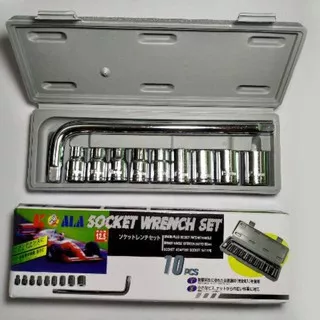 kunci socket set 10 pcs/ wrench set/ kunci roda mobil/ sock set