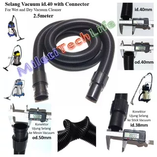 Selang Vacuum id40 with Konektor flexible EVA for Vacuum Cleaner 30Liter 60Liter 80L 90L Krisbow dll