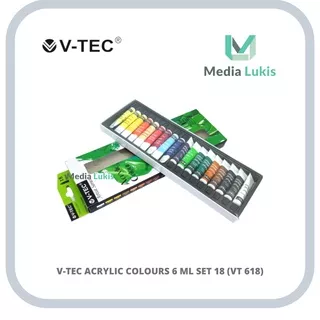 CAT AKRILIK / V-TEC ACRYLIC COLOURS 6 ML SET 18 (VT 618/A) / CAT ACRYLIC 12 WARNA