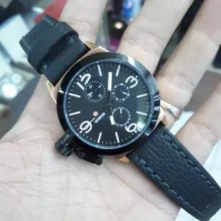 Expedition 6339 Black Rosegold Jam Tangan Wanita original chrono tali kulit