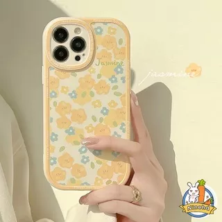 Soft Case Silikon TPU Motif Bunga Kuning Untuk Cute Yellow Floral Casing Compatible for iPhone 14 13 12 11 Pro Max X XR Xs Max iPhone 7 8 6s 6 Plus SE 2020 iPhone Case Flower Soft Silicone TPU Precision Hole Anti-Dirty Anti-Drop Phone Case