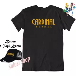 Kaos Santai Distro Atasan Baju Cowok Keren Pria Laki Dewasa Laki2 Logo Gold + Topi Keren / Kaos Dist