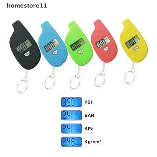 ?home? Mini Keychain Style Tire Gauge Digital Lcd Display Car Air Pressure Tester Meter .