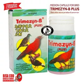 TRIMEZYN - B (PLUS) MEDION TRIMEZYN-B TRIMESYN TRIMISIN OBAT BURUNG SAKIT SESAK NAFAS INFEKSI SALURAN PERNAFASAN SENGAL MEGAP MUKA BENGKAK HIDUNG BERLENDIR MENCRET