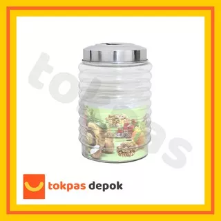 Toples Kamma 3 Seal 4,5 Liter Toples Kaca Gelombang Kedap Udara DLX Glass