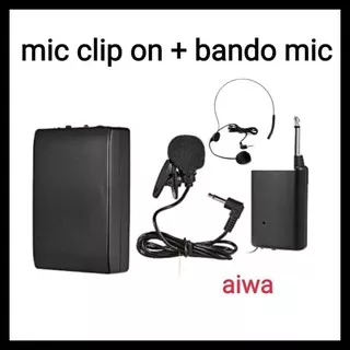 Mic Jepit Wireless Aiwa Clip On Microphone Wireless