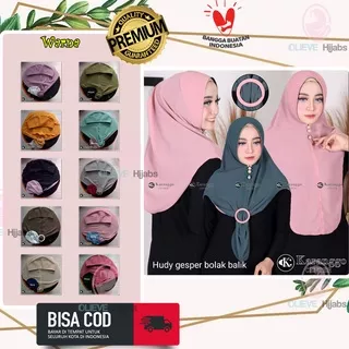 HUDY GESPER BOLAK BALIK KARANGGO/HIJAB HUDI/HIJAB BOLAK BALIK/JILBAB BOLAK BALIK 2 WARNA/KERUDUNG BOLAK BALIK/HIJAB PET/KHIMAR FREE RING GESPER PREMIUM/HIJAB KARANGGO/ORI KARANGGO