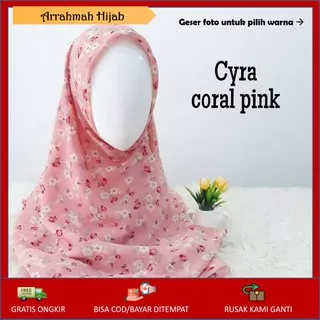 012 CYRA Jilbab Segiempat Hijab Segi empat Kerudung Segiempat Motif Polycotton Syari Bella Sqaure