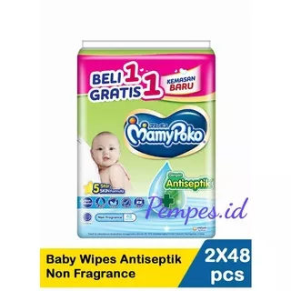 MamyPoko Baby Wipes Antiseptik Green Tea Buy 1 Get 1 Non Fragrance / Mamypoko Wipes / Tisu Basah Mamypoko / Mamypoko Tisu Basah
