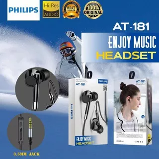 HEADSET HANDSFREE PHILIPS AT-181 PURE SOUND AT181 EARPHONE
