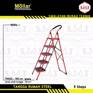 Tangga Rumah Lipat Tangga Besi Lipat 5 Step Mollar 5S Household Steel Ladder