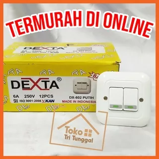 Saklar Seri DEXTA IB In Bow Tanam Tempel Tembok / Saklar Ganda Gandeng Model Putih Elegan