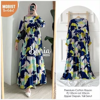 BONIA Dress Original Brand by MORIST Berlabel Bahan Katun Rayon Premium ASLI