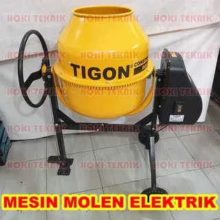 Mesin MIxer Molen Pengaduk Semen Cor Beton Concrete Mini Elektrik 120 Liter Tigon TCM-120L