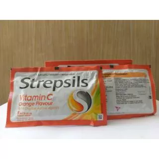 STREPSILS VITAMIN C ORANGE FLAVOUR 1 SACHET 8 BUTIR