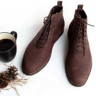 Sepatu boots pria Flavio Boston bahan kulit asli crazy horse kualitas terjamin