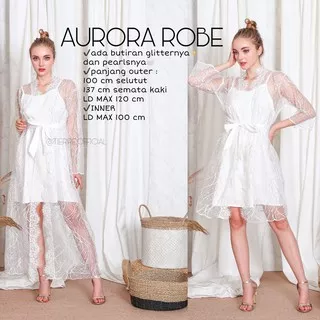 aurora robe / kimono bride / kimono lace / kimono pengantin / kimono putih