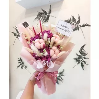Jefe Flower Purple Grape Bouquet / Hand Bouquet / Dried Flower / Hadiah Valentiene / Buket Valentine / Bunga Valentine / Kado Pacar