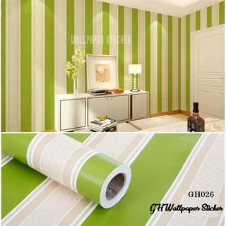 WALLPAPER SALUR HIJAU/STIKER DINDING MOTIF SALUR gh026/WALLSTIKER GARIS HIJAU WALLPAPER KAMAR