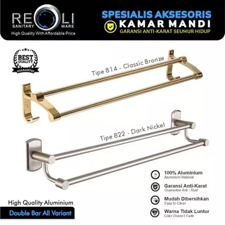 Gantungan Handuk Rak Handuk Double Bar Antik Klasik Silver Stainless / Aluminium Reoli RS-822 RS-814