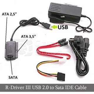 USB 2 0 to IDE SATA with Adapter   R DRIVER III USB to IDE SATA Cable