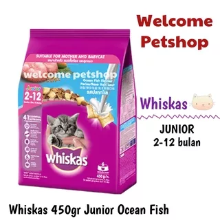 Whiskas 450gr JUNIOR Ocean Fish / Makanan Kucing Kering / Cat Food