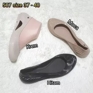 Jelly shoes sepatu wanita bara bara flat shoes karet import 507