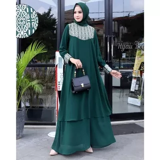 [ NEW ] Maira Set Atasan + Rok / Setelan Baju Muslim Ceruty Babydoll / Outfit Muslim Wanita Termurah HOB