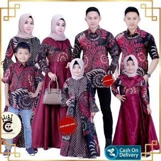 Baju Batik Couple Keluarga Modern Set Seragam Couple Batik Sarimbit Pasangan Suami Istri Ayah Ibu Dan Anak Laki-laki Cowok Cewek Perempuan Atasan Kemeja Kerja Pesta Kondangan Dress Jazy Wanita Busui Jumbo Puser Merah Batik Kekinian Premium Murah Terbaru