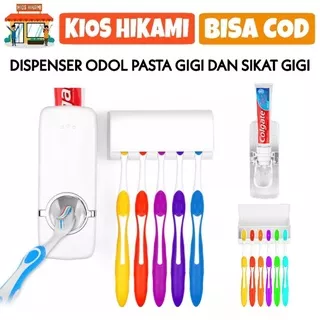 Dispenser Odol Pasta Gigi dan Sikat Gigi ToothPaste Dispenser & Brush Set White Touch Me Murah COD