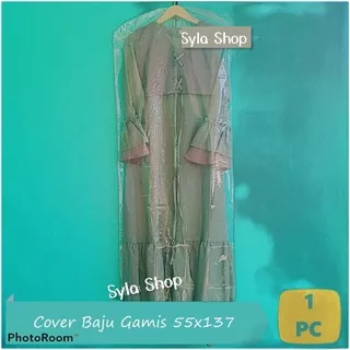 Cover Pelindung Baju Gamis Mika Plastik Ukuran 55x137