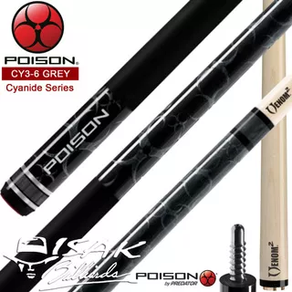 Poison Cyanide CY3-6 Grey Pool Cue - Billiard Stick Stik Biliar Low Deflection Cues by Predator Asli