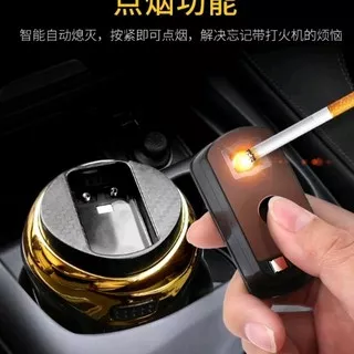 TERLARIS Premium Asbak Rokok Mobil LED & Electric Lighter - Car Ashtray