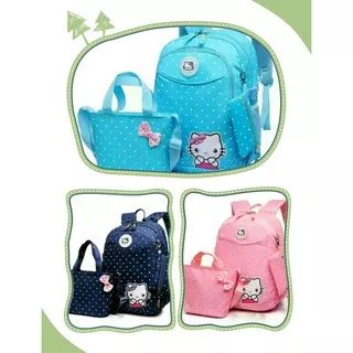 tas anak perempuan sd tk ransel backpack sekolah tas lucu murah 2set selempang ransel hello kitty