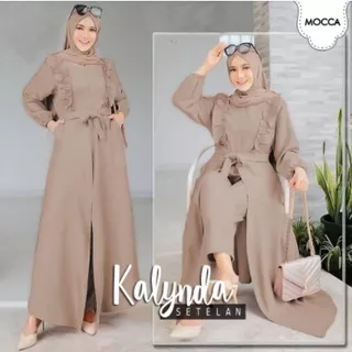 Baju Setelan Wanita Remaja Kekinian 2022 Setelan Rok Setelan Celana Muslim Terbaru Atasan Long Tunik Bahan Moscrepe Busui