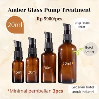 Botol Kosmetik Shampoo Conditiner Treatment Refill Kaca Coklat Amber Tutup Angsa Hitam  20ml Toner Botol Serum Pump 50ml Wadah Skincare Kosmetik Anti Aging Pelembab Face Mist Oil Wadah Kosong Perawatan Wajah Kaca Buram Botol Kosong Produk Kecantikan Muka