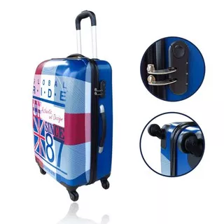 Koper Vintage Luggage Polycarbonate 24 inc Flag Blue