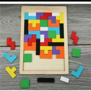 Puzzle Kayu Russian Block Wood Intellegence Tetris