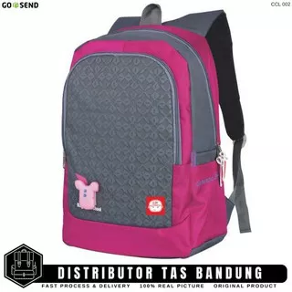 Tas Ransel Gendong Anak Perempuan Cewek SD warna Abu Pink Murah Awet