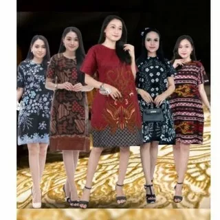 BAJU BATIK WANITA ATASAN DRESS MODERN UKURAN M L XL XXL