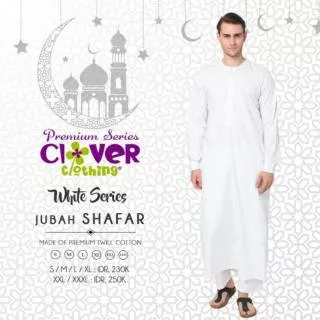 Baju gamis laki laki putih SHAFAR bisa couple dari clover white series