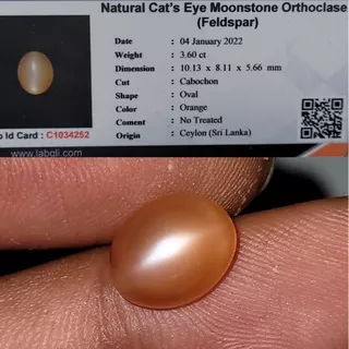 natural orange moonstone cat eye ceylon srilanka