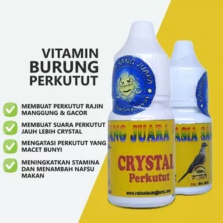 CRYSTAL RSJ PERKUTUT VITAMIN CAIR PENGGACOR BURUNG PERKUTUT ANGGUNGAN DERKUKU TETESKAN KE AIR MINUM