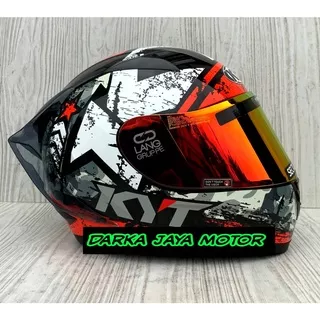 HELM KYT R10 SERI 3 bK/RED FLUO/ KYT FULL FACE / KYT R10 MOTIF ORIGINAL