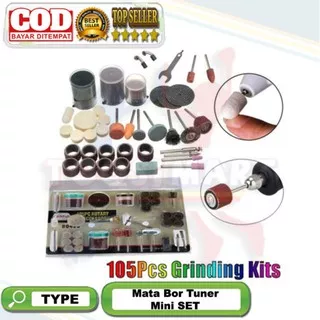 mata bor tuner set 105 pcs mata bor tuner poles potong ampelas gerinda dremel bor mini #Bombax