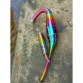 Knalpot racing Ninja 2 tak RR/R full pelangi RAINBOW Original