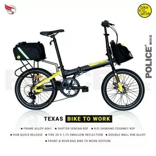 Sepeda Lipat Police Texas Bike To Work B2W Terbaru 2021 Garansi Resmi