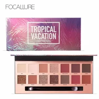 focallure eyeshadow pallete 14 color tropical vacation dan everchanging FA49